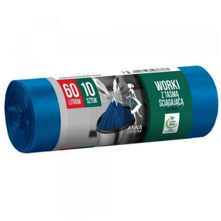 Blå skraldespandposer - EXTRASTRONG - 60 liter - 10 stk. - LDPE - 