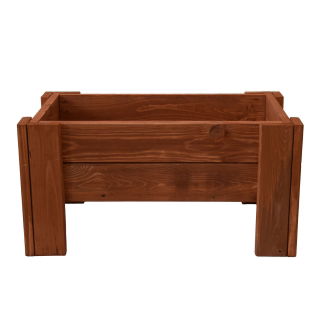 Houten rechthoekige plantenpot - 60 cm x 34 cm - bruin - 