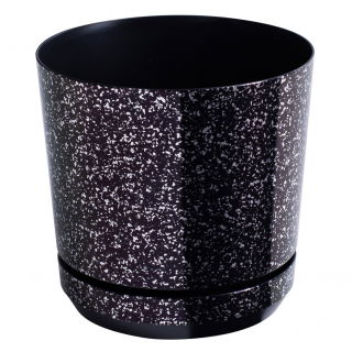 Round plant pot "Dekor" - 18 cm - black marble