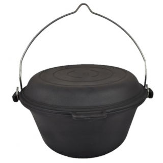 Gjutjärn ungersk gulaschkruka - 2-i-1 - kruka + panna - 9 liter - 