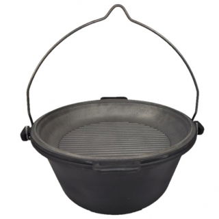 Gjutjärn ungersk gulaschkruka - 2-i-1 - kruka + panna - 9 liter - 