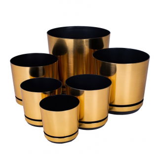 Round plant pot "Dekor" - 26 cm - brass