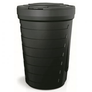 Serbatoio per acqua piovana con supporto per botte, rubinetto, raccoglitore d&#39;acqua e agente di purificazione dell&#39;acqua - Raincan - 210 l - nero - 