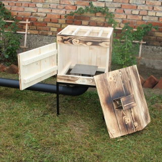 Ahumador de jardín de madera - 50 x 50 x 50 cm - leña carbonizada - sin horno - KIT DE FUMAR - 