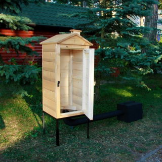 Ahumador de jardín de madera Plus - 50 x 50 x 100 cm - madera en bruto - KIT DE FUMAR - 