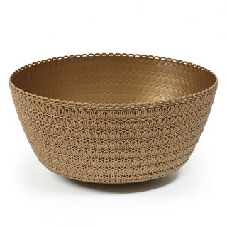 Low, shallow planter bowl - Jersey - 24 cm - golden
