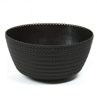 Niedrige, flache Pflanzschale - Jersey - 24 cm - schwarz - 