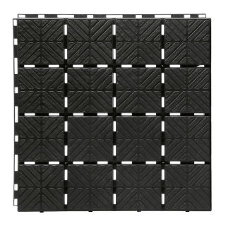 Forbundne fortovs- og gulvfliser, gulvbelægninger - til altaner, terrasser og haver - EASY SQUARE - sort - 1,5 m² - 