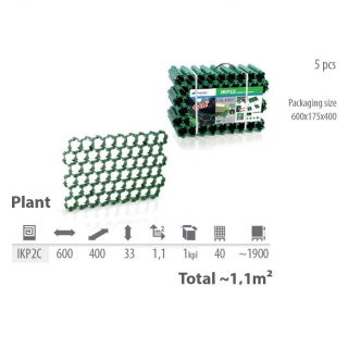 Durchlässige Pflastersteine für Parkplätze - PFLANZE - schwarz - 1,1 m² - 