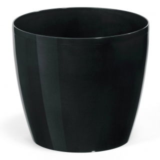 Runde Pflanzentopfhülle "Magnolia" - 13,5 cm - schwarz - 