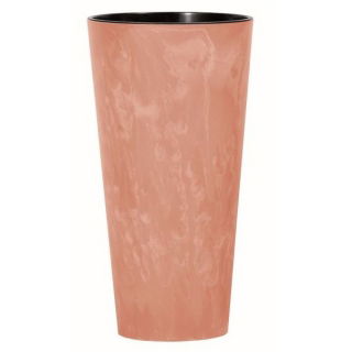 Portavaso alto rotondo con inserto e sistema di irrigazione - Tubus Slim Effect - 25 cm - terracotta - 