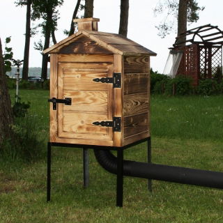 Деревянный садовый коптильня Plus - 50 x 50 x 60 см - обугленные дрова - без печи - НАБОР - 