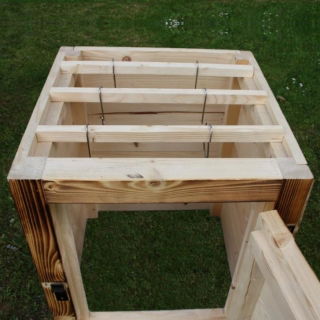 Zusätzliche Kammer für den hölzernen Gartenraucher Plus - 50 x 50 x 60 cm - verkohltes Holz - 