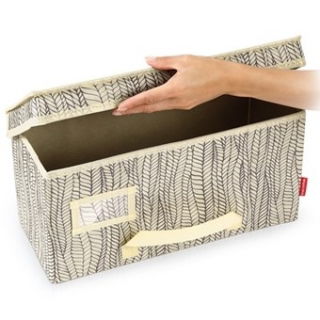 Úložný box na oblečení - FANCY HOME - 40 x 18 x 20 cm - krémově bílý - 