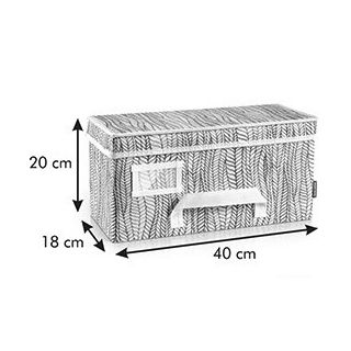 Úložný box na oblečení - FANCY HOME - 40 x 18 x 20 cm - krémově bílý - 