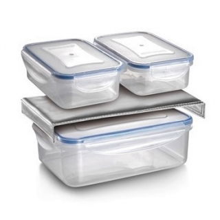 Izolovaná taška se třemi nádobami - FRESHBOX - antracitově šedá - 