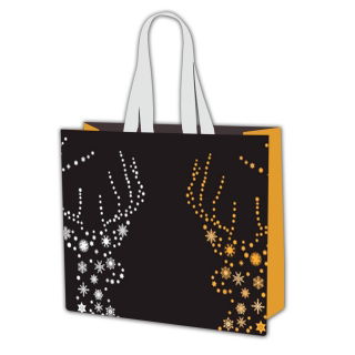 Borsa shopping con motivo natalizio - 45 x 40 x 18 cm - Christmas Antlers - 