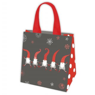 Borsa shopping con motivo natalizio - 34 x 34 x 22 cm - Dancing Santas - 