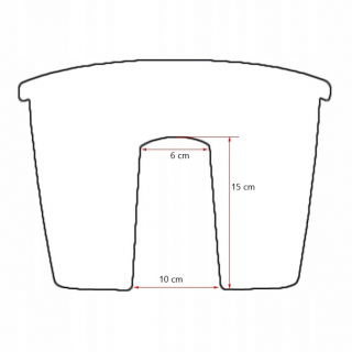Caja montada en barandilla "Lobelia" - 45 cm - marrón moca - 