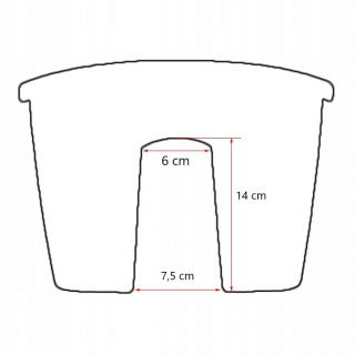 "Ratolla" plant pot for mounting on railings and handrails - 40 cm - anthracite-grey