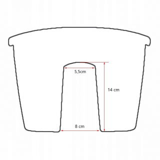 "Aalto" -kaiteeseen asennettava ruukku - 30 cm - antrasiittiharmaa - 