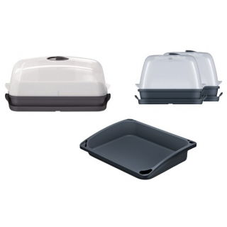 Set de creștere a plantelor la domiciliu - tavă de grădinărit + mini-seră + două mini-sere mici - gri antracit - 