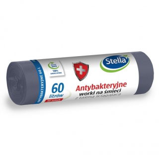 Saci gri antibacteri cu coș de praf - 60 litri - 10 buc - 
