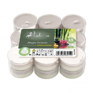 Lumânări luminoase de ceai bicolor - magie orientală - 18 buc - 