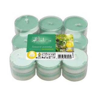 Candele tea light bicolore - fresche del mattino - 18 pz - 