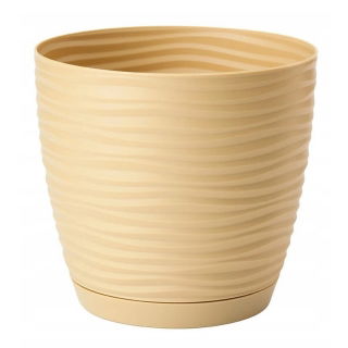 Pote redondo com pires &quot;Sahara petit&quot; - 23 cm - chá com leite - 