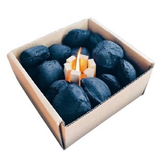 Caja de inserción para barbacoa con briquetas - set de iniciación para parrilla de barbacoa listo para usar - 