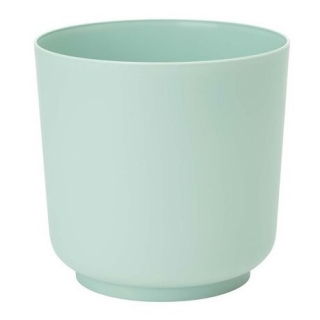 "Satina" round pot casing - 17 cm - powdery mint green