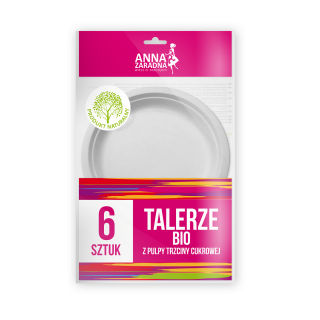 BIO sugar cane pulp plates - 6 pieces