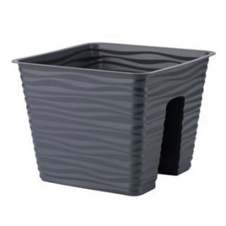 Sahara plant pot - for balcony railings - 27 cm - anthracite grey