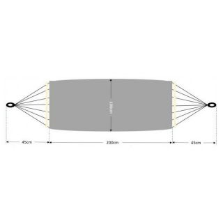 Single hammock with wooden spreader bars - 200 x 100 cm
