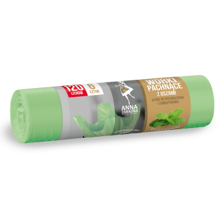 Sacchetti per lettiera con manici - 120 litri - 6 pz - al profumo di menta - 