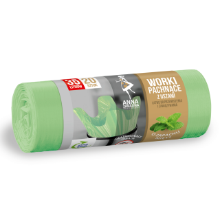 Sacchetti per lettiera con manici - 35 litri - 20 pz - al profumo di menta - 