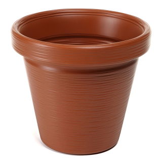 Agawa ronde bloempot - lichtgewicht en vorstbestendig - 39 cm - steenrood, gebeiteld - 