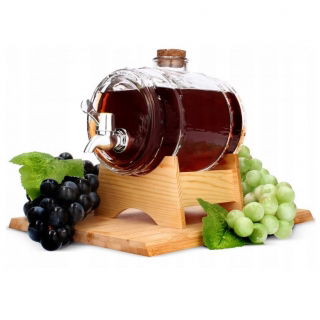 Butoi ornamental cu robinet pentru lichioruri și alte băuturi - transparent - 3 litri; decantor - 