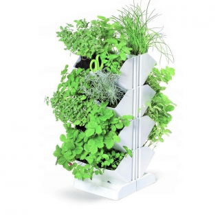 Modular planters for cascade plant cultivation - vertical garden - Mini Cascade - white