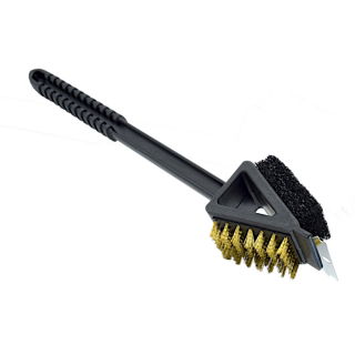 3-in-1-Grillbürste mit einem Griff - Schwamm, Bürste und Schaber - 