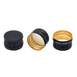 Pre-threaded capsules for vodka, liqueur bottles and hip flasks  - black - 100 pcs