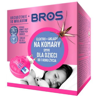Odpudzovač proti komárom vhodný pre deti + 10 náhradných dosiek - Bros - 