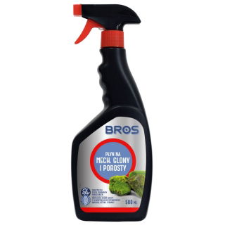 Rengør fortovet Bros® - mos-, alge-, lavfjernende væske. Renser brosten, tagsten, beton og klinker - 500 ml - 