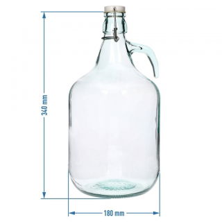 Dama karbi, fedélzárral ellátott demijohn - 5 liter - 