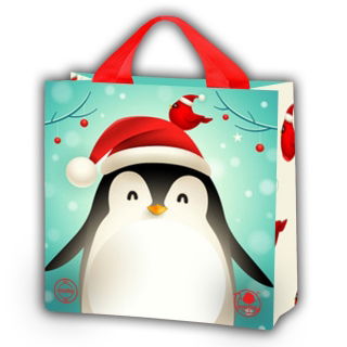 Christmas-themed tote bag - 26 x 26 x 10 cm - Penguin