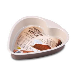Heart-shaped non-stick baking mould - cafe creme/ beige - ideally suited for baking cakes