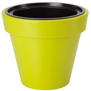 Maceta redonda "Ibiza" con inserto - 30 cm - verde pistacho - 