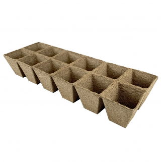 Oale pătrate de turbă 6 x 6 cm - 12 bucăți - 