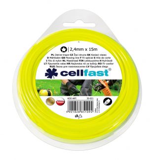 Garis potong untuk pemangkas rumput - 2,4 mm, 15 m - berbentuk bintang - CELLFAST - 
